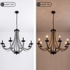 Maxax 20" 8-Light Grey Iron Chandelier, Rustic Farmhouse Ceiling Lighting for Dining Room Living Room Bedroom - 4 of 4