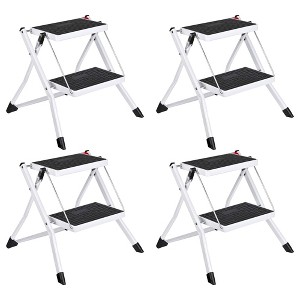 Delxo Portable Collapsible Lightweight Alloy Steel Mini Stool Stepladder with Anti Slip Carry Hand Grip and Wide Pedal for Indoor Use - 1 of 4