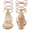 Perphy Women's Faux Suede Open Toe Lace Up Strappy Chunky Heel Sandals - 3 of 4