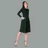 24seven Comfort Apparel Womens Long Sleeve Midi Length Fit N Flare Pocket Dress - 3 of 4