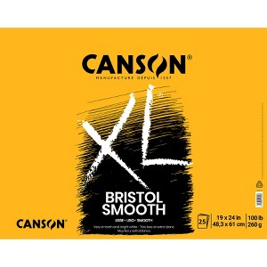 Canson XL Series Bristol Pad, Smooth Finish, Foldover Binding, 25 Sheet, 19x24 inch, 1 Count - 1 of 4