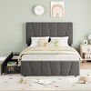 Whizmax Bed Frame with Adjustable Headboard and 2 Storage Drawers, Velvet Upholstered Tufted Platform Bed Frames with Wooden Slats Support - 3 of 4