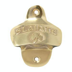 Slickblue Wall Mount Bottle Opener, Irish Bar Decor, 4 Design Options, Solid Brass, 3.25"x2.5", Color Options - 1 of 3