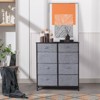 DOMETOUR 8-Drawer Tall Storage Chest with Steel Frame, Wood Top, and Fabric Bins for Bedroom, Living Room, Hallway, or Closet, Grey - 4 of 4