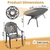 9-Piece Durable Cast Aluminum Outdoor Dining Set - Oval Table & Stackable Chairs Comfortable Red Cushions - Perfect Patio & Backyard Furniture - 4 of 4
