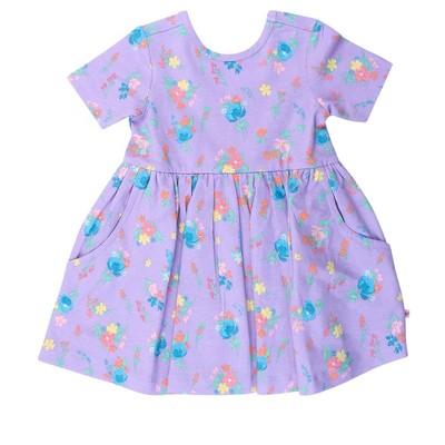 RuffleButts Toddler Girls Knit Short Sleeve Twirl Dress