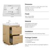 GlasFlength Bathroom Storage Cabinets, Freestanding, Open shelving Bathroom Vanity，Assembly Required, Beige, 23.6"*19.75"*35.5" - 4 of 4