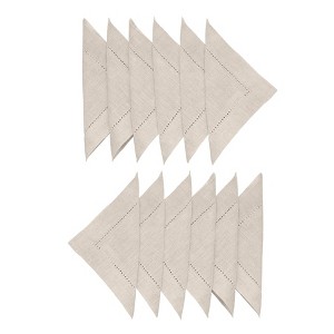 Solino Home Linen Classic Hemstitch Cocktail Napkins - 1 of 4