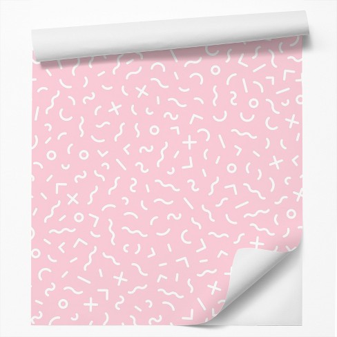 Americanflat 18' L X 24 W Peel & Stick Wallpaper Roll -millennial Pink  Modern Squiggle By Americanflat : Target