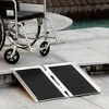 HOMCOM Textured Aluminum Folding Wheelchair Ramp, 2' Portable Threshold Ramp, for Doorways, Home, Steps, Stairs - 2 of 4