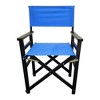 VYNXARIA Blue Folding Chair Wooden Director Chair Canvas Folding Chair Folding Chair 2pcs/set populus + Canvas - 3 of 4