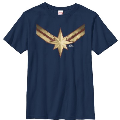 Boy's Marvel Captain Marvel Star Symbol Costume T-shirt : Target