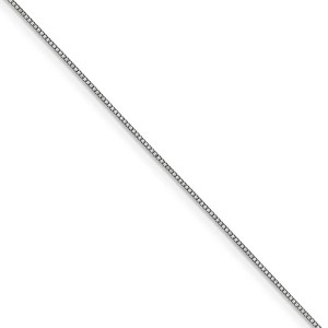 Black Bow Jewelry 0.7mm 14k White Gold Box Chain Necklace - 1 of 4