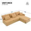 87''x61'' 4-Seat L-Shaped Corduroy Sofa with Reversible Chaise, Skirted Base, Convertible Sectional Couch - 2 of 4