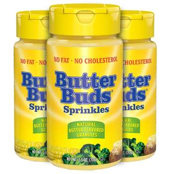 Butter Buds Sprinkles Butter Flavored Granules, Fat Free, Lightly Salted Butter Popcorn Seasoning, 2.5 Oz (Pack of 3)