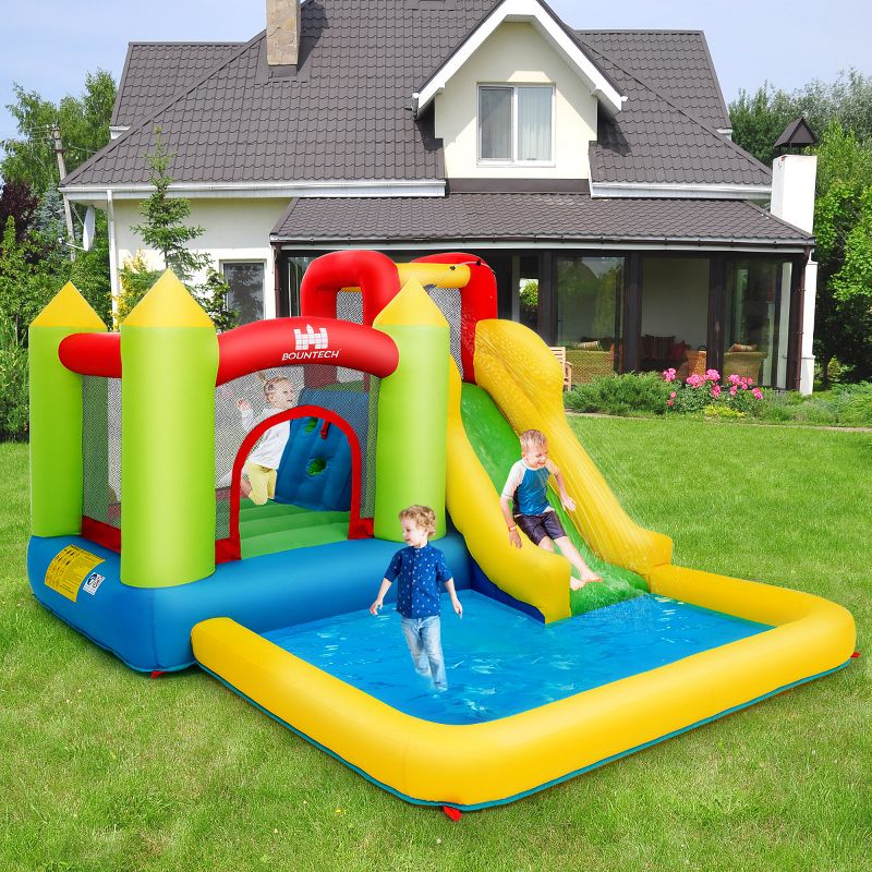 Costway Inflatable Bounce House Water Slide Jump Bouncer Climbing Wall Splash Pool Blower Excluded, 3 of 11
