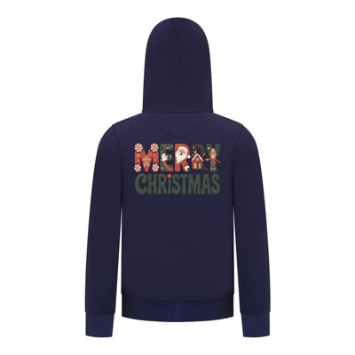 Everyday Kids Christmas Collection Merry Christmas Zip Up Hoodie – Holiday Sweatshirt - Navy
