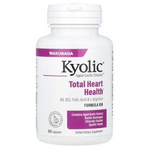 Kyolic Aged Garlic Extract Formula 108, Total Heart Health, 100 Capsules - 1 of 2