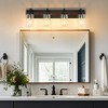 PAKOKULA 4-Light Black Bathroom Vanity Light with Clear Glass Shades - 4 of 4