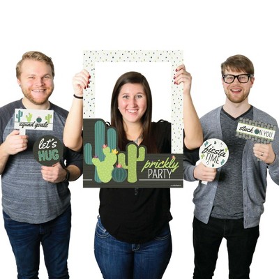 Big Dot of Happiness Prickly Cactus Party - Fiesta Party Selfie Photo Booth Picture Frame and Props - Printed on Sturdy Material