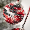 Sullivans Red-Black Knit Ball Ornaments Multicolor 6"H  Set of 2 - 2 of 2