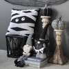 Whisen Fabric Plaid Pumpkin Decor, Holiday Halloween Decoration, Set of 2 - Black & White - 3 of 4