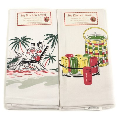 Decorative Towel 24.0" Summer's Here Towels Set/2 100 Cotton Beach Days Keep Cool  -  Kitchen Towel