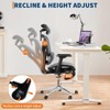 3Rd Gen Ergonomic Mesh Office Chair with Footrest, Adjustable Armrests, Dynamic Lumbar Support, Rolling Casters,Desk Chair for Office - 4 of 4