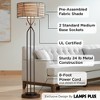 Franklin Iron Works Marlowe Rustic Farmhouse Floor Lamp 60 1/2" Tall Bronze Metal Oster Woven Burlap Fabric Inner Drum Shade for Living Room Bedroom - 3 of 4