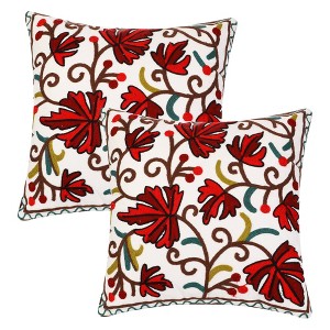 Unique Bargains Embroidered Farmhouse Floral Patterns Decor Pillow Cases 2 Pcs - 1 of 4