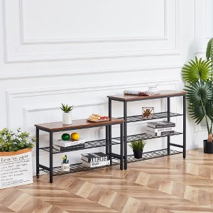 3 Tier Bookshelf, Metal Standing Shelving Unit Storage, Industrial Bookshelves Organizer, H-shape Ladder Shelf Corner Stand - 1 of 4