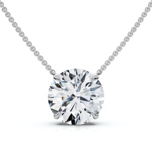 Pompeii3 Certified 2Ct  Diamond Solitaire Pendant 14k Gold 18" Necklace Lab Created - 1 of 4