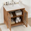 31" Vintage Bathroom Vanity with Rectangle Ceramic Sink, Antique Natural Finish, Soft-Close Doors, Adjustable Shelves - 4 of 4