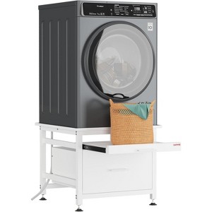 Heavy-Duty 29" Washer/Dryer Pedestal with Drawer & Shelf, 850lb Capacity & Anti-Vibration Base for Most Machines - 1 of 4