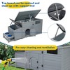 Sandinrayli Outdoor Wood Dog House with Feeding Bowls, Large Dog Kennel, Gray - 4 of 4