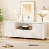Garvee 70in TV Stand for TVs up to 80" Mid Century Modern Entertainment Center with Drawer TV Console Cabinet for Living Room Bedroom Light Oak - 2 of 4