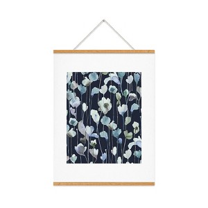 Ninola Design Watery Abstract Flowers Navy Art Print and Hanger - Society6 - 1 of 2