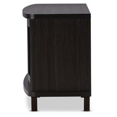Walda 60'' Greyish Dark Brown Embossed Wood TV Stand with Cabinet