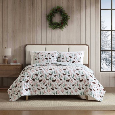 Eddie Bauer Mountain Moose Quilt Bedding Set Gray