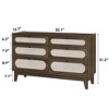 Garvee 6 Drawer Dresser with Charging Station, Modern Rattan Dresser with Wooden Legs for Bedroom - 2 of 4