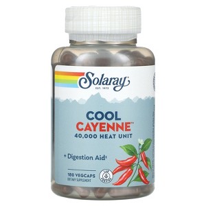 Solaray Cool Cayenne, 600 mg, 180 VegCaps (300 mg Per VegCap) - 1 of 2
