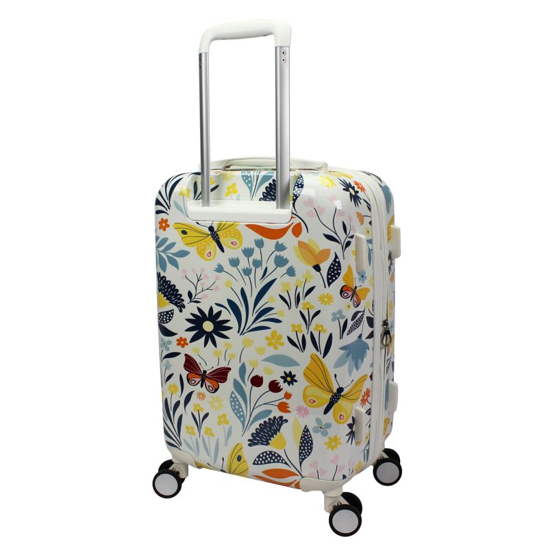World Traveler Dejuno Floral Butterfly 3-Piece Expandable Spinner Luggage Set, 3 of 6