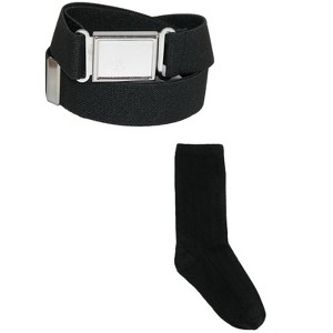 CTM Kids' Magnetic Buckle Elastic Belt  and Cotton Socks Uniform Set - 1 of 4