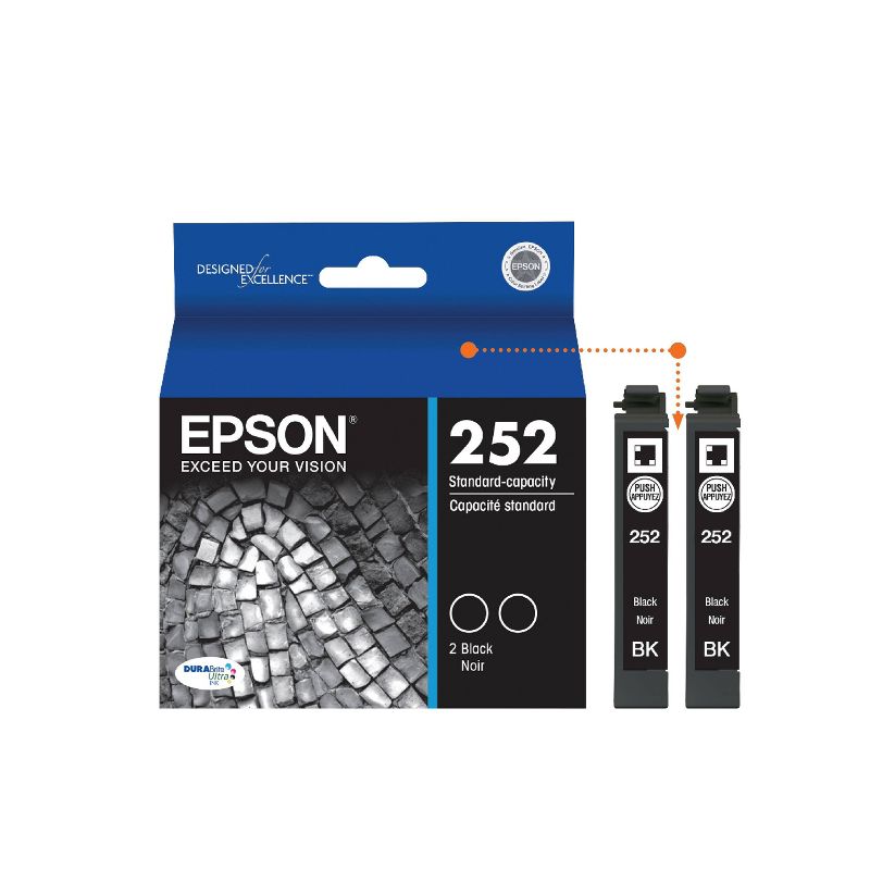 Epson 252 Single, 2pk, 3pk & 4pk Ink Cartridges - Black, Multicolor, 3 of 9