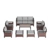 Sonkuki 8 Pieces Patio Sofa & Ottomans & Chair & Coffee Table Set, Conversation Couch with Cushion - 2 of 4