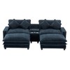 YOOCOZZ 111" Chenille Upholstered Sectional Sofa with Two USB Ports,Two Cup Holders, Two Removable Ottoman and Large Storage Box - 2 of 4
