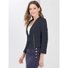 Allegra K Women's Work Office Zipper Decor Collarless Cropped Blazer - 4 of 4