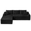 Modular Corduroy Chaise Lounge Sofa with Arched Armrests, Sectional Sofa with Non Slip and 3 Back Cushions, Living Room Sofa with Right Chaise-Koiai - 4 of 4