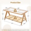Bekrvio Boho Rattan Coffee Table with Glass Top - 2 of 4
