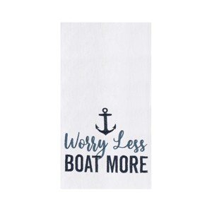 C&F Home "Worry Less Boat More" Nautical Kitchen Towel - 1 of 2